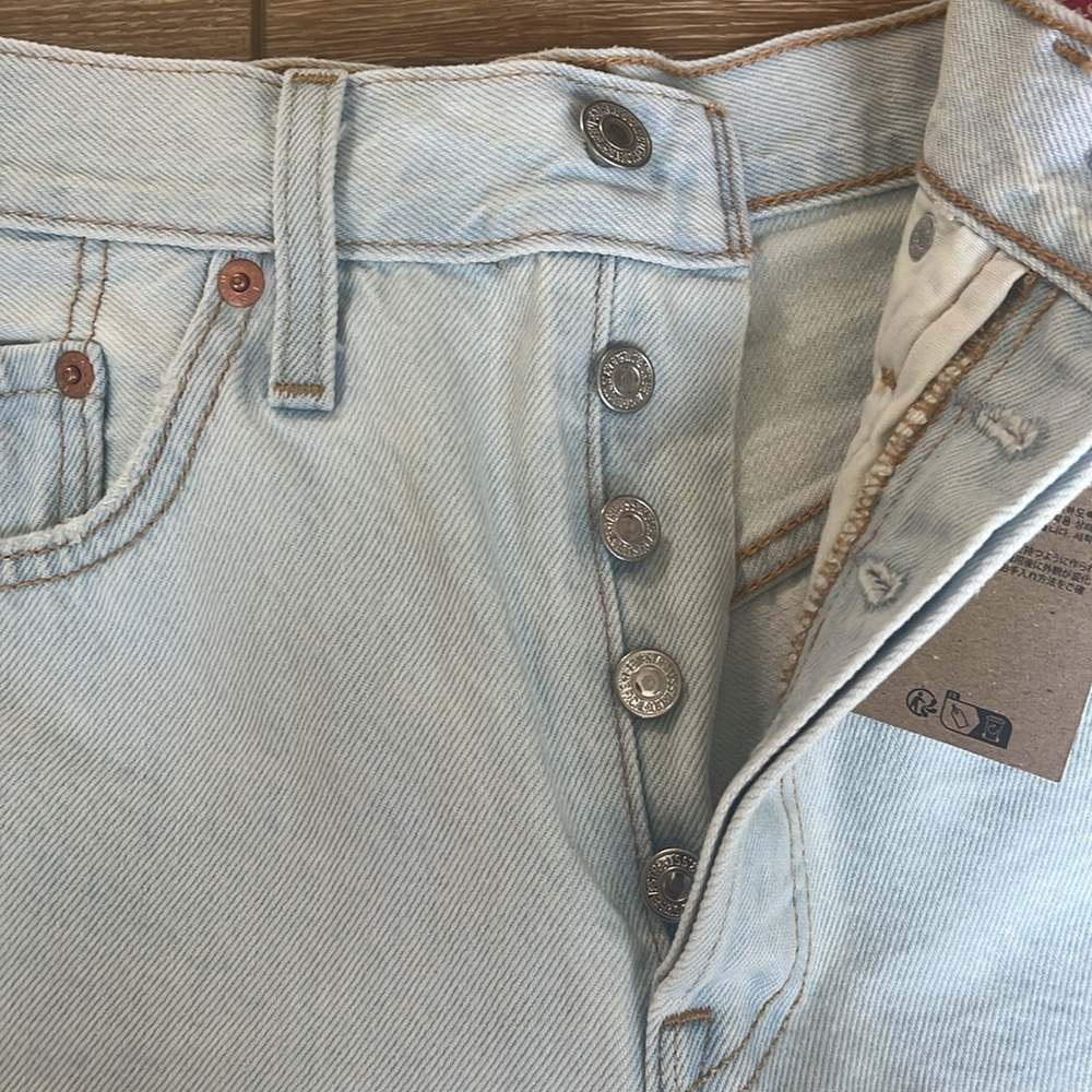 Levi's Light Wash Denim Cutoff Shorts - Picture 2 of 4